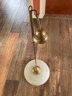 Plafondlamp stijlvolle vintage messing met glazen kap, Huis en Inrichting, Lampen | Plafondlampen, Ophalen of Verzenden, Zo goed als nieuw