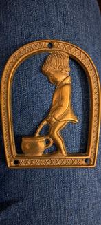 Messing Wc plaatje, Antiek en Kunst, Antiek | Koper en Brons, Ophalen of Verzenden, Koper