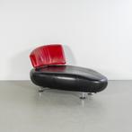 ACTIE!! 1x Leolux Kikko Chaise Longue Zwart/Rood - Chroom