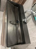 Zwarte natuurstenen wasbak 100x47cm, Huis en Inrichting, Badkamer | Badkamermeubels, Ophalen, Gebruikt, 100 tot 150 cm, Minder dan 100 cm