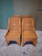 4 stoelen riet rotan GRATIS AF TE HALEN, Ophalen, Zo goed als nieuw, Bruin, Twee