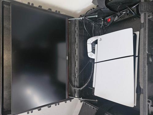 Playstation 5 slim Gamecase Design met 2 controllers, Spelcomputers en Games, Spelcomputers | Sony PlayStation 5, Zo goed als nieuw