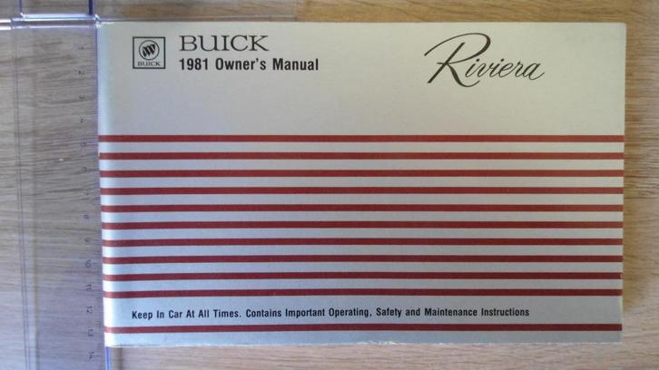 1981 Buick Riviera. First edition original Owner's Manual., Auto diversen, Handleidingen en Instructieboekjes, Ophalen of Verzenden