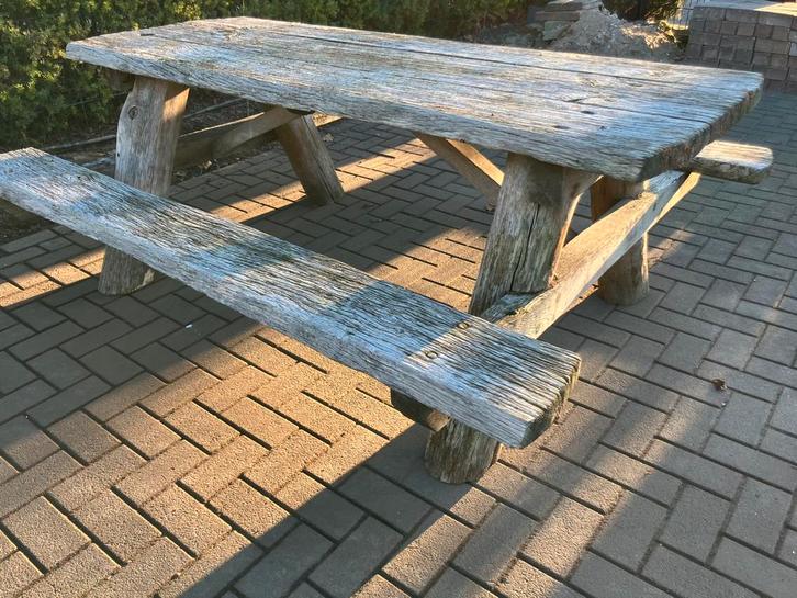 Picknick tafel, Tuin en Terras, Picknicktafels, Gebruikt, Rechthoekig, Hout, Ophalen