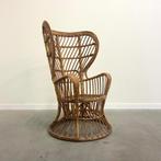 Gio Ponti rotan stoel, Italie jaren 50, Riet of Rotan, 75 tot 100 cm, Gebruikt, 75 tot 100 cm