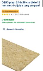 7 OSB 3 Platen - 244x59 cm, Doe-het-zelf en Verbouw, Platen en Panelen, Ophalen, Nieuw, Hout, Minder dan 20 mm