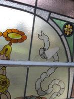 245hx173br Decoratief antiek raam met glas in lood, Antiek en Kunst, Ophalen