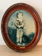 Replica A.W. Devis - A young girl and her dog., Ophalen of Verzenden