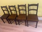 Houten stoelen bruin, Huis en Inrichting, Stoelen, Ophalen, Gebruikt, Bruin, Vier
