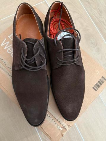 Nieuw: bruine Denbroeck lederen schoenen, maat 42 beschikbaar voor biedingen