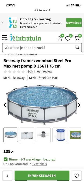 Groot Zwembad Bestway 366 x 76 beschikbaar voor biedingen