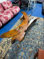 Salontafel of bankje Japandi wortelhout teakhout console, Ophalen, Gebruikt, Japandi. Rustiek vintage. Brutalisme. Art Brut, 100 tot 150 cm