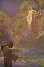 Naakte Vrouw met Lang Haar, Schilder Ludwig Fahrenkrog, Verzamelen, Ophalen of Verzenden, Voor 1920, Ongelopen, Overige thema's