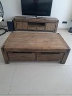 Massief acaciahout tv meubel, Ophalen, Gebruikt, 150 tot 200 cm, Minder dan 100 cm