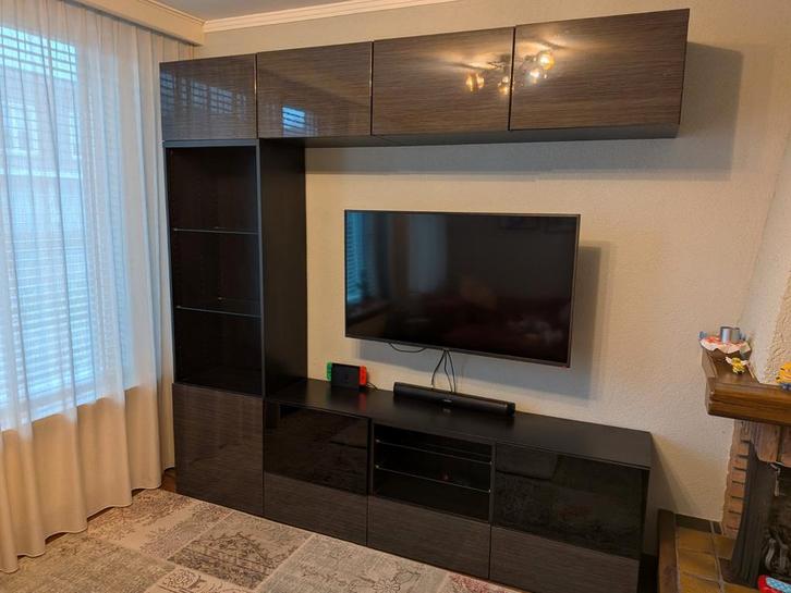 IKEA BESTÅ Tv-meubel/vitrinekast - Zo goed als nieuw, Huis en Inrichting, Kasten | Televisiemeubels, Zo goed als nieuw, 150 tot 200 cm