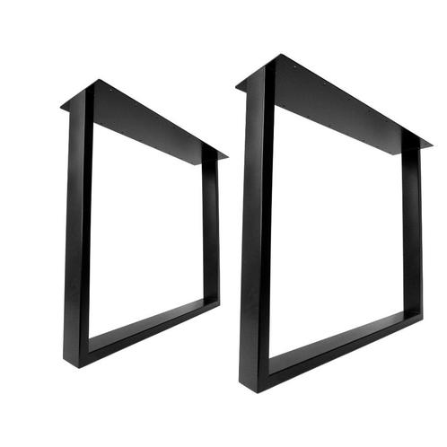 Tafelpoten - Staal - Set van 2 - Zwart gecoat, Huis en Inrichting, Tafelonderdelen, Nieuw, Tafelpoot, 50 tot 100 cm, 100 tot 150 cm