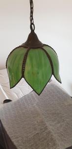 Art Deco Hanglamp Groen Glas - Gebroken, Huis en Inrichting, Lampen | Hanglampen, Ophalen of Verzenden, Gebruikt, Glas, Art Deco