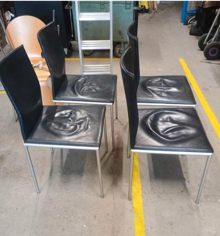 Set 4 KFF design stoelen, Huis en Inrichting, Stoelen, Gebruikt, Vier, Metaal, Ophalen