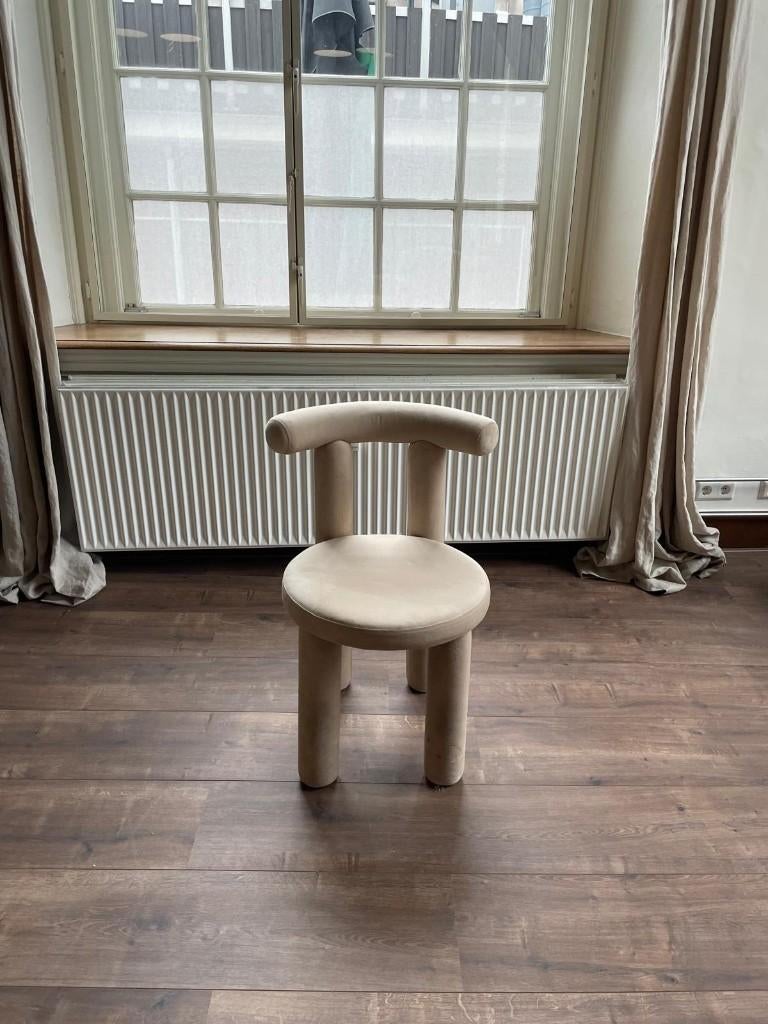 WestWing Fluwelen stoel Calan, Huis en Inrichting, Stoelen, Ophalen, Japandi, Overige kleuren, Zo goed als nieuw