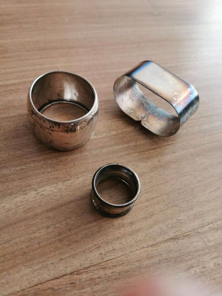 Zilveren Servetringen - Set van 3, Antiek en Kunst, Antiek | Bestek, Ophalen of Verzenden