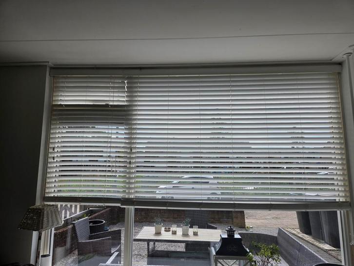 Witte kunststof jaloezieën, Huis en Inrichting, Stoffering | Gordijnen en Lamellen, Gebruikt, Ophalen of Verzenden