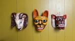 3 Houten (dieren)maskers, Ophalen of Verzenden, Gebruikt
