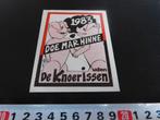 sticker carnaval uden 1983 de knoerissen doe mar hinne, Verzamelen, Stickers, Ophalen, Zo goed als nieuw