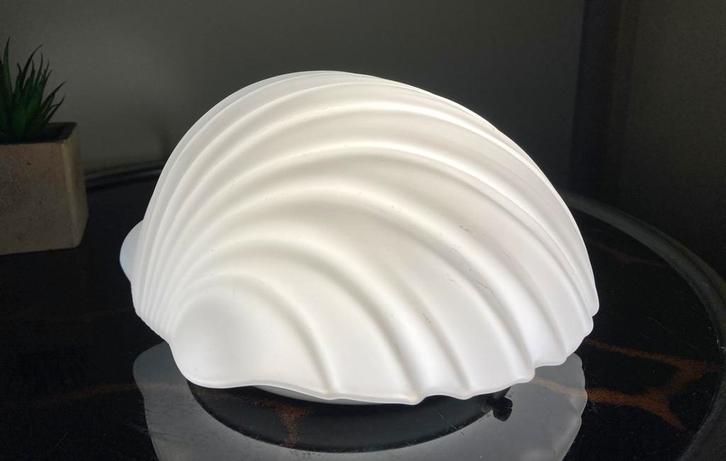 Glashutte Limburg schelp lamp wit opaal glas schelplamp., Antiek en Kunst, Antiek | Lampen, Ophalen of Verzenden