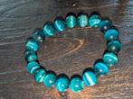 Blue green tigers eye bracelet, Ophalen of Verzenden, Zo goed als nieuw, Groen, Elastiek