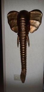 Muur versiering houten olifant goud/bruin (bieden), Huis en Inrichting, Woonaccessoires | Overige, Ophalen, Gebruikt