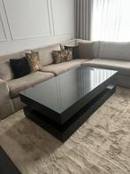 Richmond Salontafel Oakura 150 x 80 cm – Zwart, Ophalen, 100 tot 150 cm, Eikenhout, 50 tot 100 cm