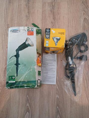 TUINSPOT-PRIKSPOT zwart INCL. SNOER, STEKKER, IP43  beschikbaar voor biedingen