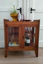 Art deco kastje Amsterdamse school vitrinekastje drankkastje, Ophalen, Gebruikt, Eikenhout, 50 tot 100 cm
