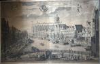 Amsterdam gravure "Gezicht over Bloemenmarkt vanaf Weeshuis", Antiek en Kunst, Ophalen