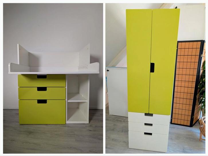 Complete babyset - commode en kledingkast, Kinderen en Baby's, Kinderkamer | Commodes en Kasten, Zo goed als nieuw, Commode, 90 tot 105 cm