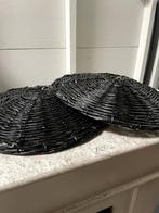 Twee zwarte rieten deksels, Ophalen, Gebruikt, Mand, Rond