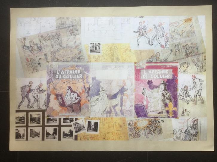 Poster halssnoer van de koningin - Blake Mortimer - Jacobs, Verzamelen, Stripfiguren, Zo goed als nieuw, Plaatje, Poster of Sticker