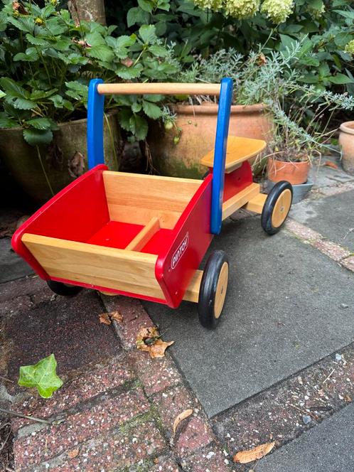 Pintoy Houten Loop Bakfietsje, Kinderen en Baby's, Speelgoed | Houten speelgoed, Zo goed als nieuw, Rij- of Hobbelspeelgoed, Ophalen