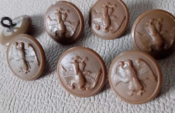 7 Bakelieten W.A.C. Knopen WO2 Amerikaanse Jas, Verzamelen, Militaria | Algemeen, Overige soorten, Overige typen, Amerika, Ophalen of Verzenden