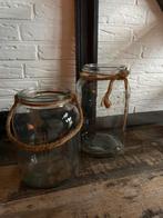 Twee landelijke vazen, Huis en Inrichting, Overige kleuren, Ophalen of Verzenden, Minder dan 50 cm, Glas