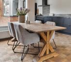 Eiken kloostertafel 220x96.5 cm, Ophalen, Gebruikt, Eikenhout, 200 cm of meer