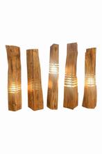 Unieke Handgemaakte houtblok lampen, Huis en Inrichting, Lampen | Hanglampen, Verzenden, Etten-Leur, Minder dan 50 cm, DJT