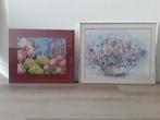 2 mooie schilderijen met bloemen Welke wil je, Schilderij, Ophalen of Verzenden, Zo goed als nieuw, 50 tot 75 cm