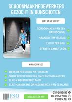 schoonmaakmedewerker in Bunschoten, Starter, Overige vormen, Overige uren, Overige niveaus