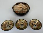 Vintage Japans Satsuma aardewerk schaaltjes hand beschilderd, Ophalen of Verzenden