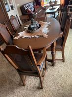 Klassieke eethoek glad eiken, Huis en Inrichting, Complete eetkamers, Ophalen of Verzenden, Zo goed als nieuw, 4 tot 6 stoelen