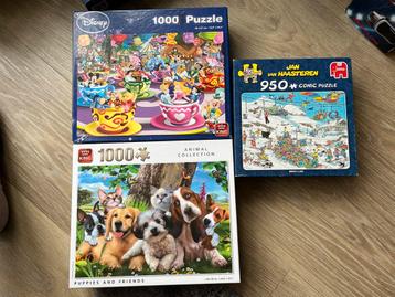 3 Puzzels - Jan van Haasteren, Disney, Dieren beschikbaar voor biedingen