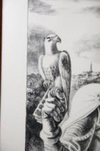 Een Litho van een ridder met wapens, Antiek en Kunst, Kunst | Litho's en Zeefdrukken, Ophalen of Verzenden