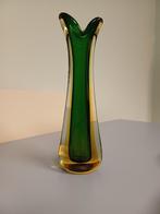 Mooie zware vintage vaas glas, Huis en Inrichting, Woonaccessoires | Vazen, Ophalen, Gebruikt, Overige kleuren, Glas