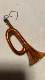 Vintage antieke kerstbal, trompetje oranje koper, Ophalen of Verzenden, Zo goed als nieuw